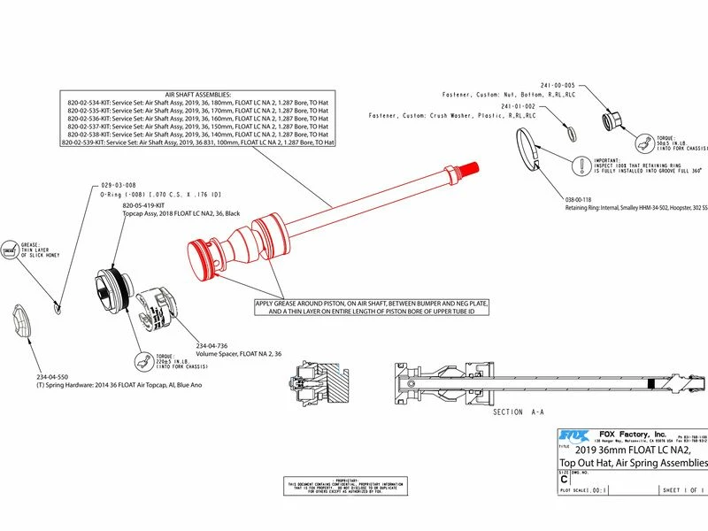 Fox Racing Shox Air Shaft Pour Fourche 34 Float Et 36 Float E-Bike (2019-2020) 4 Fox Racing Shox Air Shaft Pour Fourche 34 Float Et 36 Float E-Bike (2019-2020) – Image 2