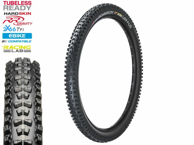 Hutchinson Pneu Griffus Racing Lab EBIKE Tubeless Ready 2x66 TPI 29'' Noir 2 Hutchinson Pneu Griffus Racing Lab EBIKE Tubeless Ready 2x66 TPI 29'' Noir